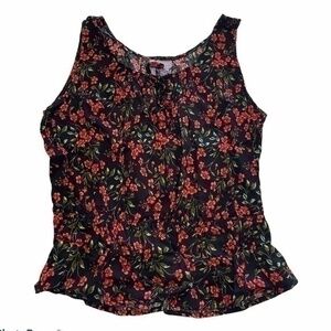Good Luck Girl Floral Tank Top Size Large Kids NWT